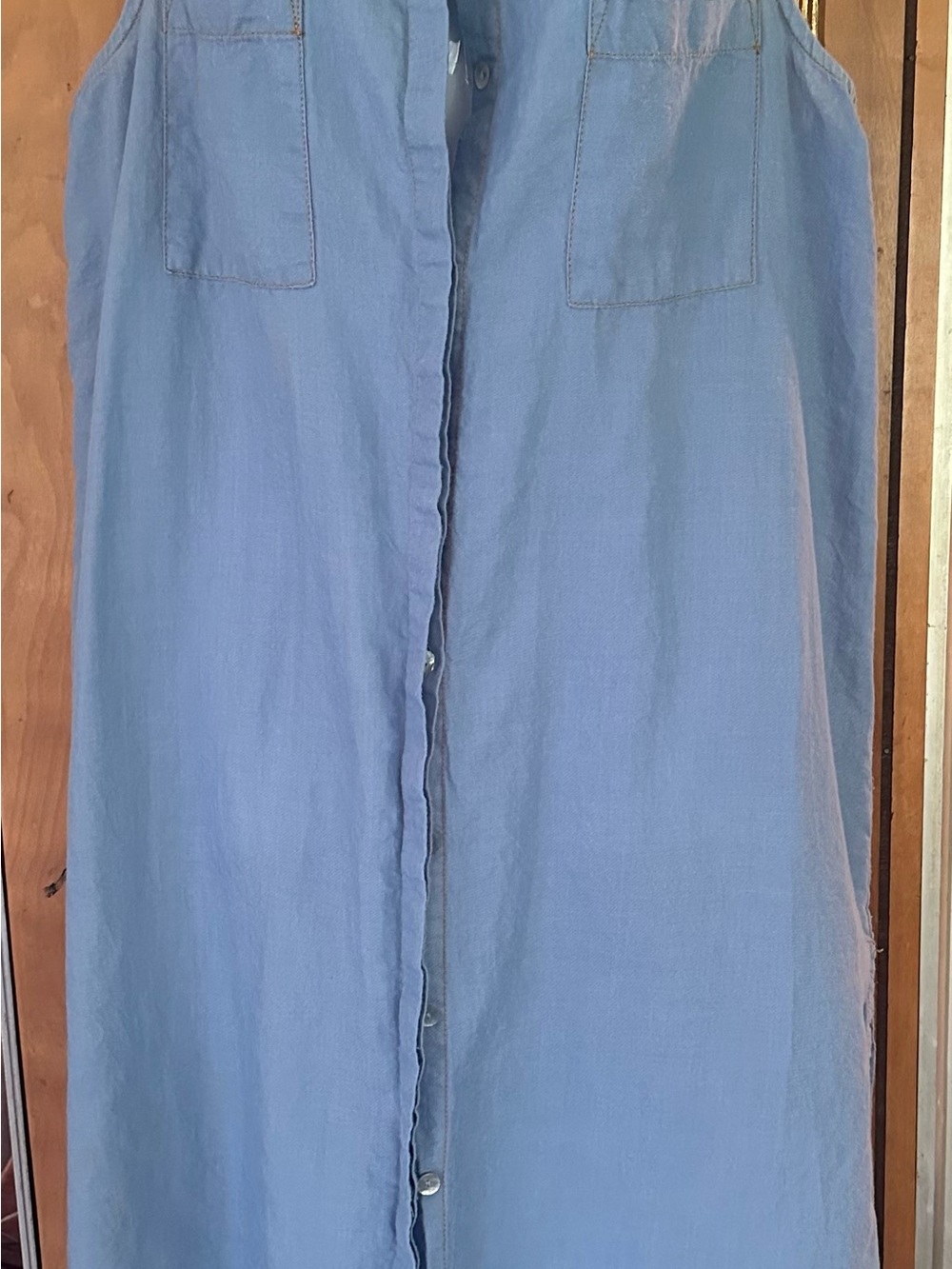 Love Light Blue Button-Front Sleeveless Dress Midi XL